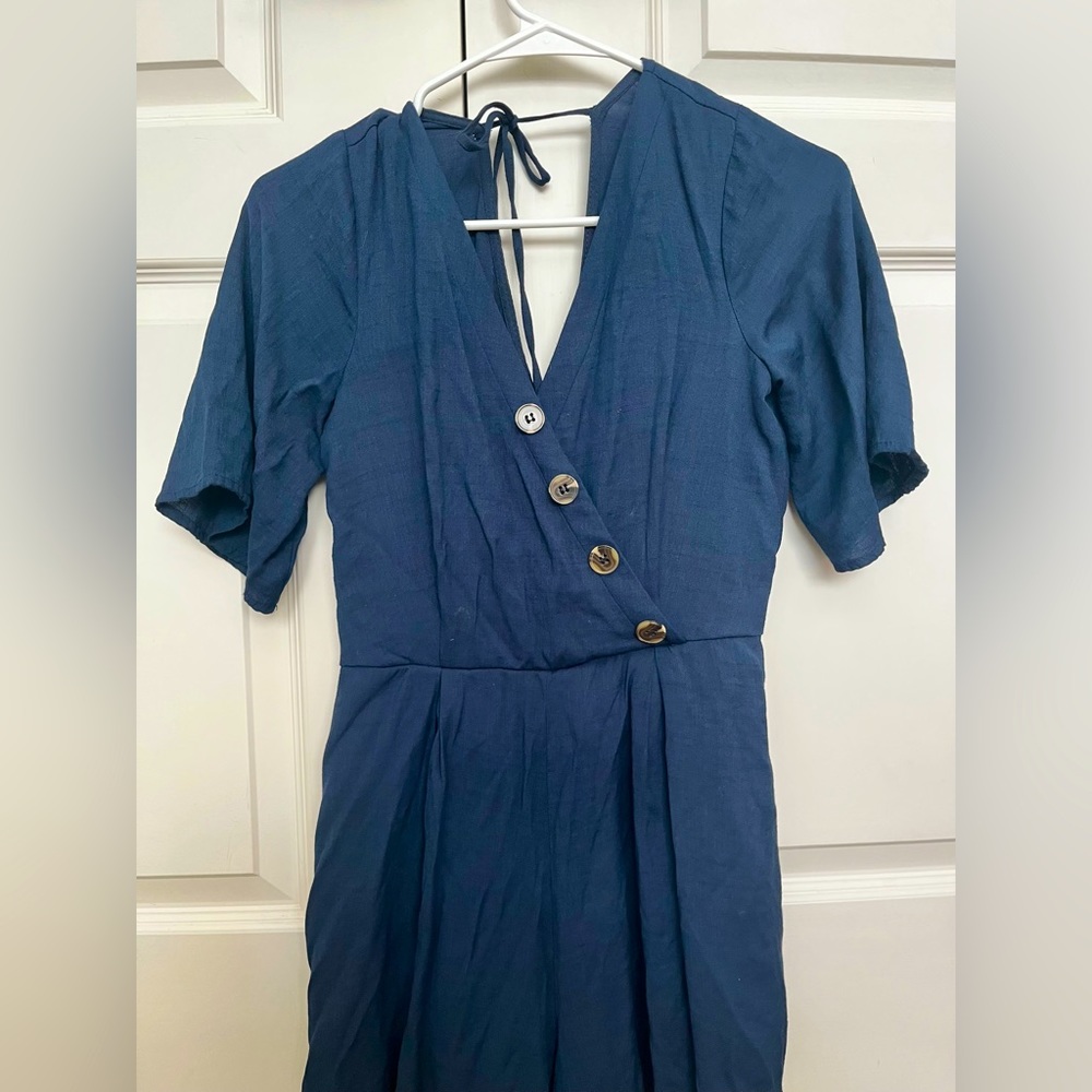 Navy blue flowy romper